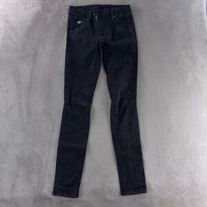 G-Star Raw 5620 Jeans Womens Size 25x32 Black Zip Custom Mid Skinny‎ Denim